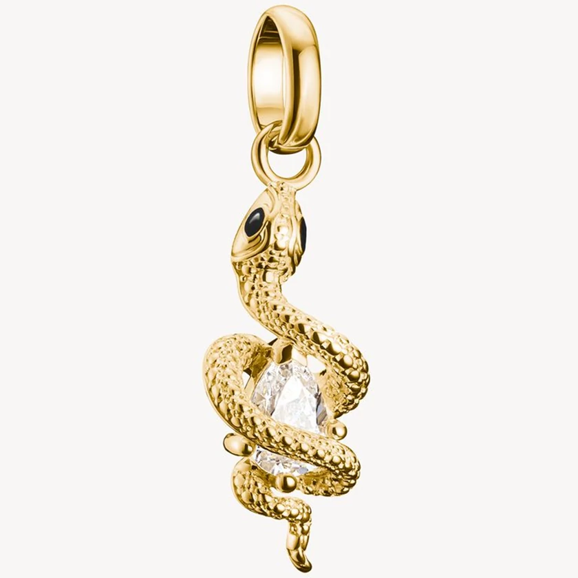 Thomas Sabo Connect sárga arany kígyó charm cirkónia kővel - CC1264-565-14