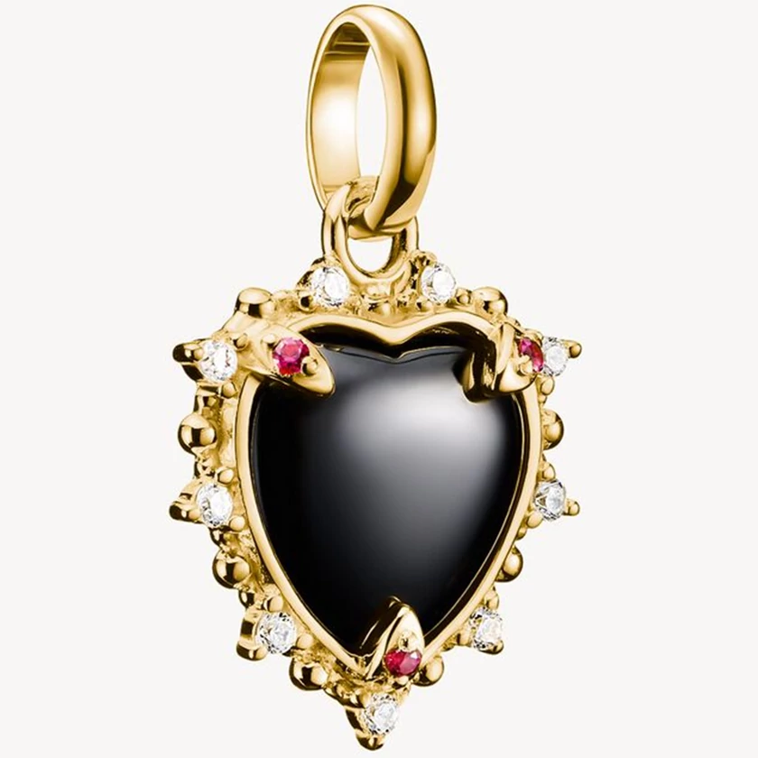 Thomas Sabo Connect fekete cirkónia köves sárga arany szív charm - CC1286-995-11