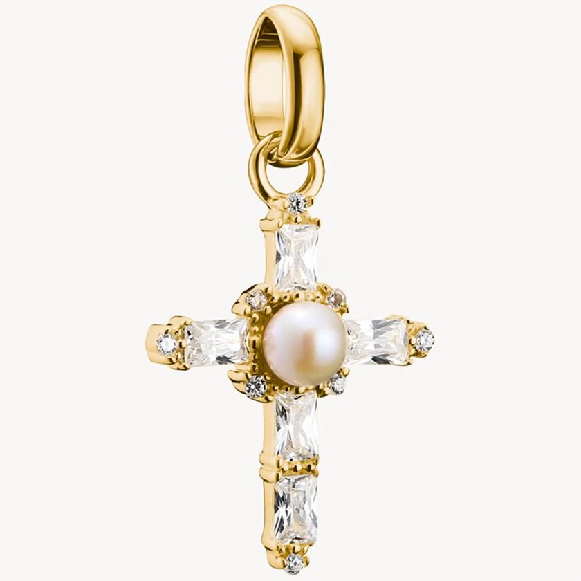 Thomas Sabo Connect cirkónia köves sárga arany kereszt charm - CC1287-445-14