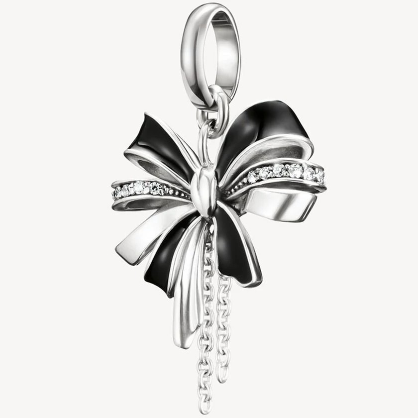 Thomas Sabo Connect cirkónia köves ezüst fekete masni charm - CC1288-691-11