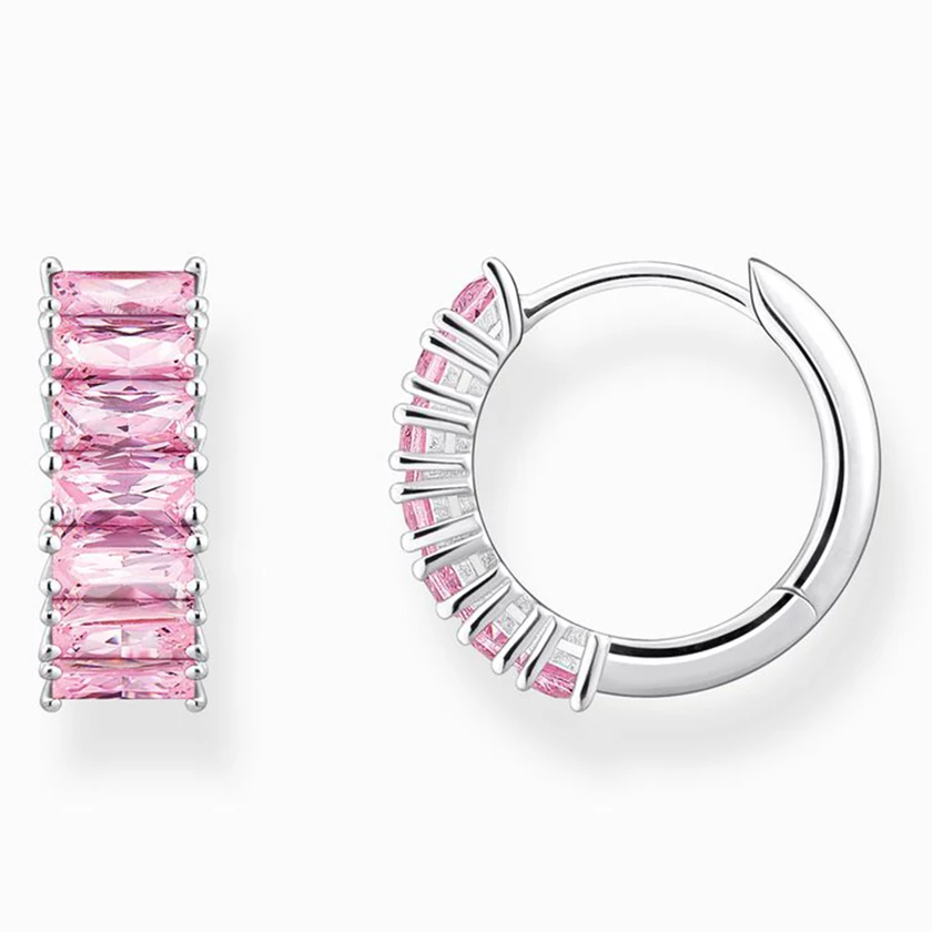Thomas Sabo rózsaszín köves karika fülbevaló - CR667-051-9