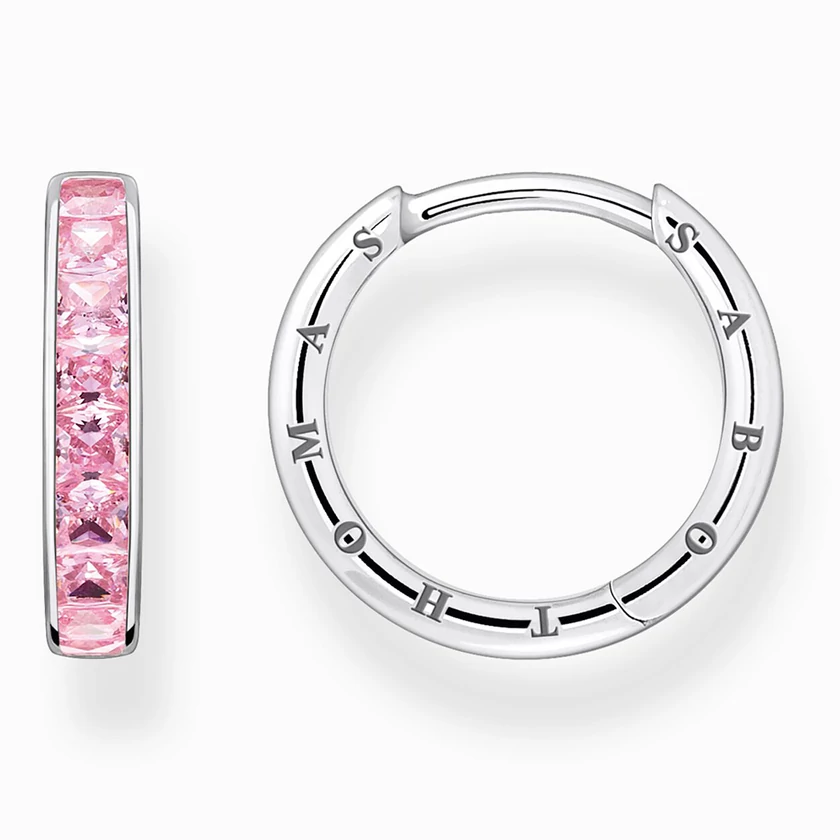 Thomas Sabo rózsaszín köves karika fülbevaló - CR668-051-9