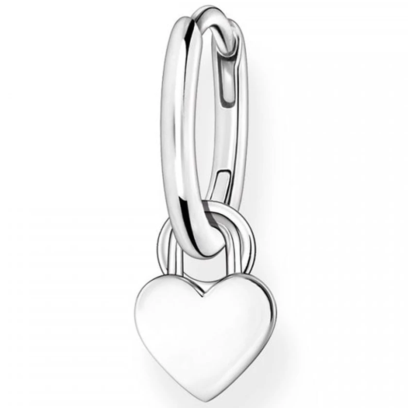 Thomas Sabo fél pár ezüst karika fülbevaló szívvel és charmtartó karikával - CR717-001-21