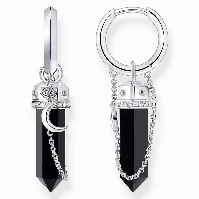 Thomas Sabo ezüst láncos ónix fülbevaló - CR722-641-11