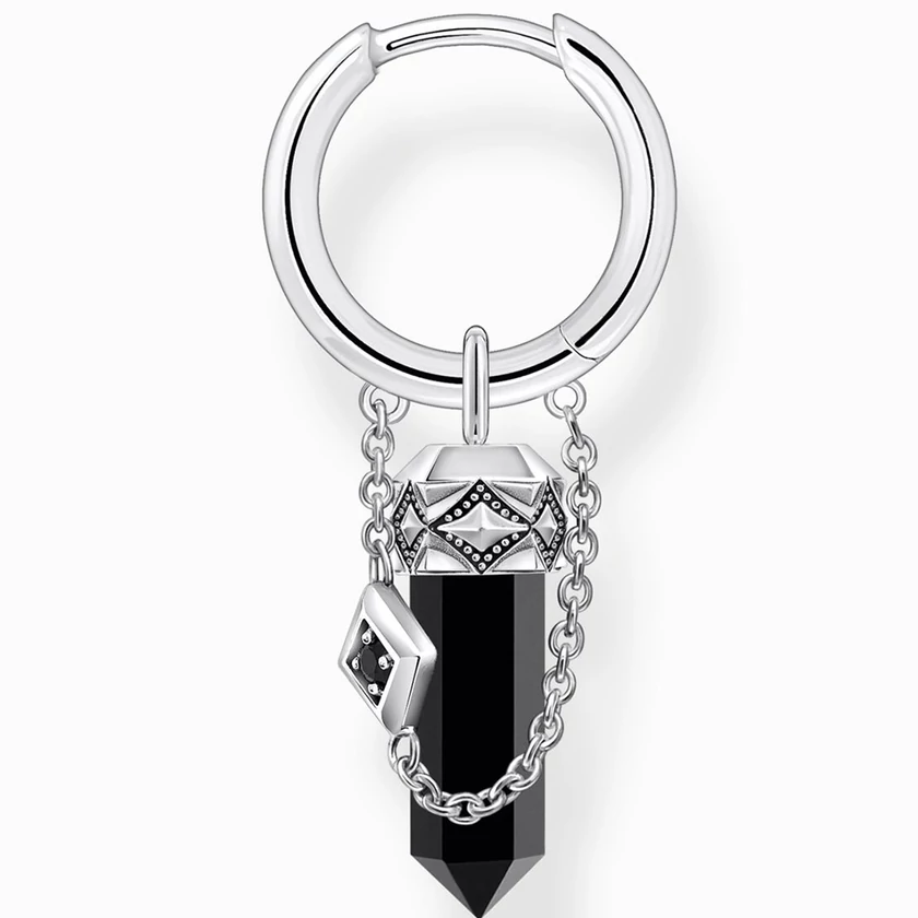 Thomas Sabo Hexagon ónix fél pár fülbevaló - CR724-641-11