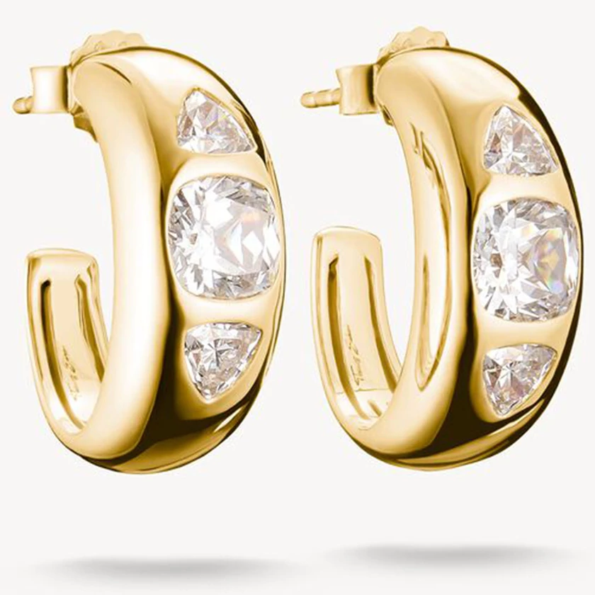 Thomas Sabo cirkónia köves aranyozott karika fülbevaló - CR759-414-14