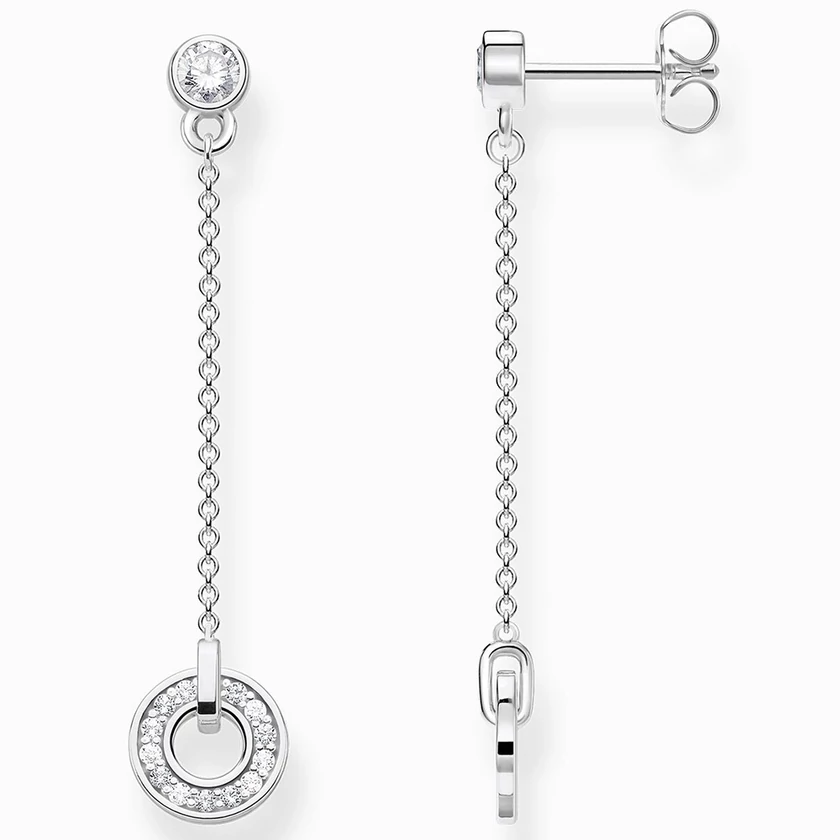 Thomas Sabo áttetsző cirkónia köves kör ezüst függő fülbevaló - H2063-051-14