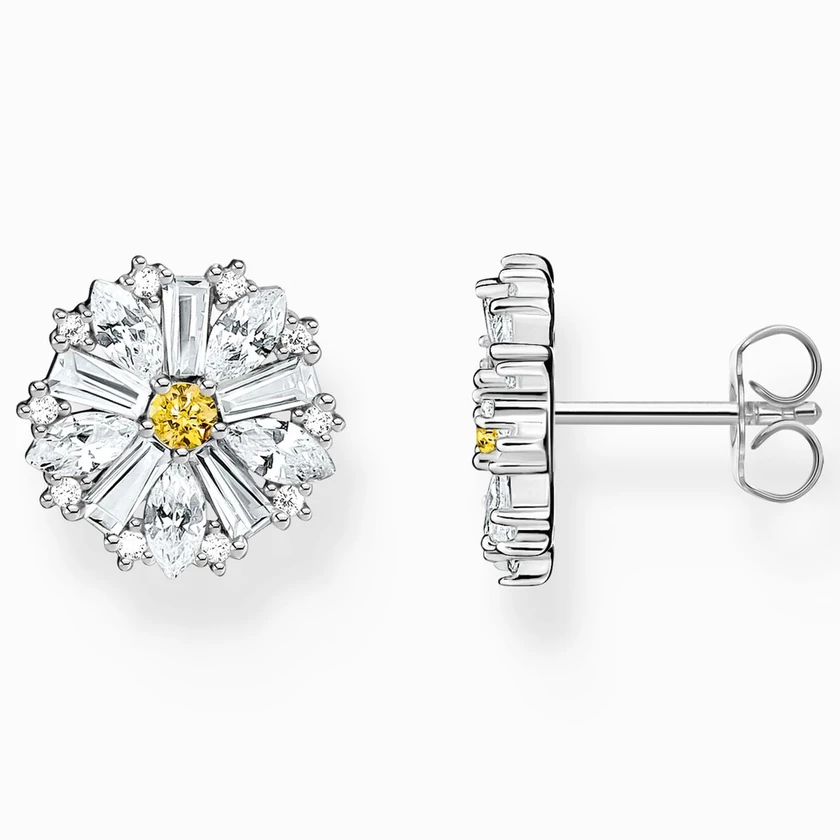 Thomas Sabo ezüst beszúrós nagy százszorszép fülbevaló cirkónia kövekkel - H2169-051-4