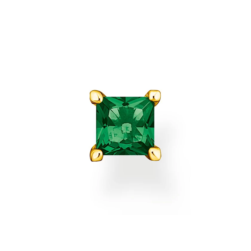 Thomas Sabo félpár fülbevaló zöld kővel - H2233-472-6