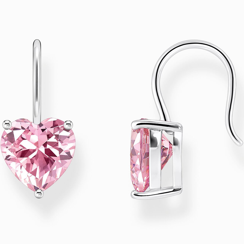 Thomas Sabo ezüst fülbevaló rózsaszín szív cirkóniával - H2288-051-9