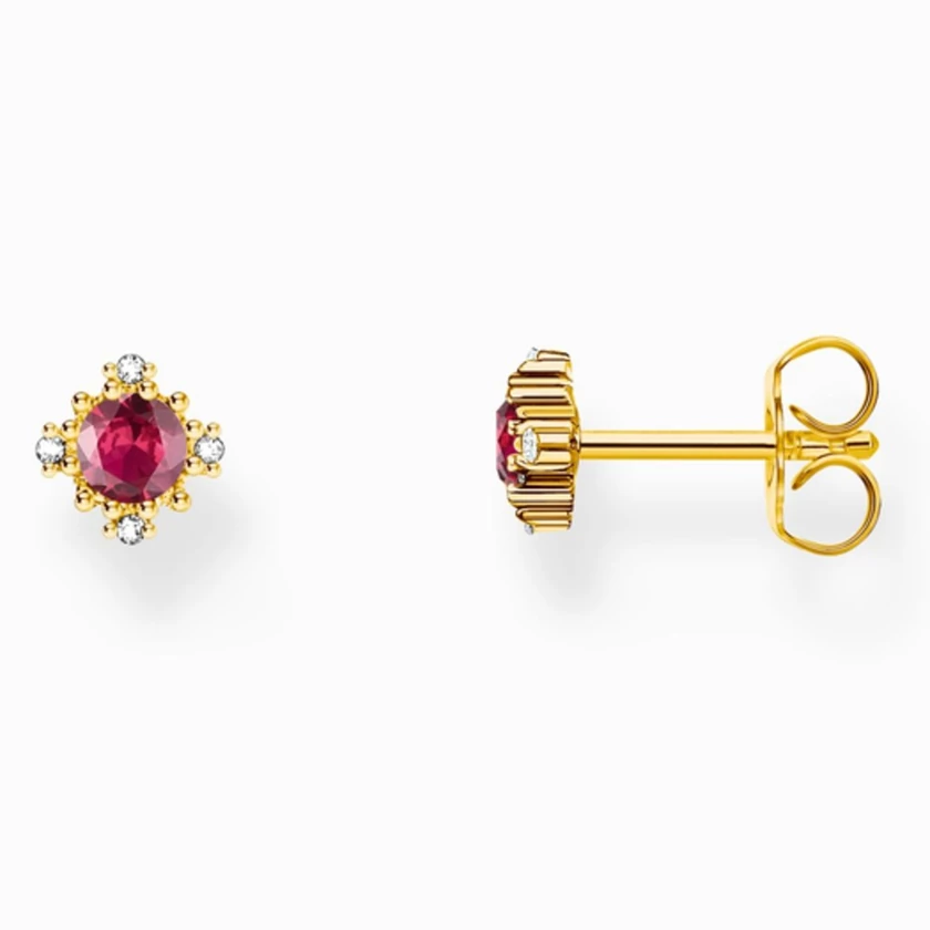 Thomas Sabo aranyozott vörös zafír fülbevaló  - H2314-664-10