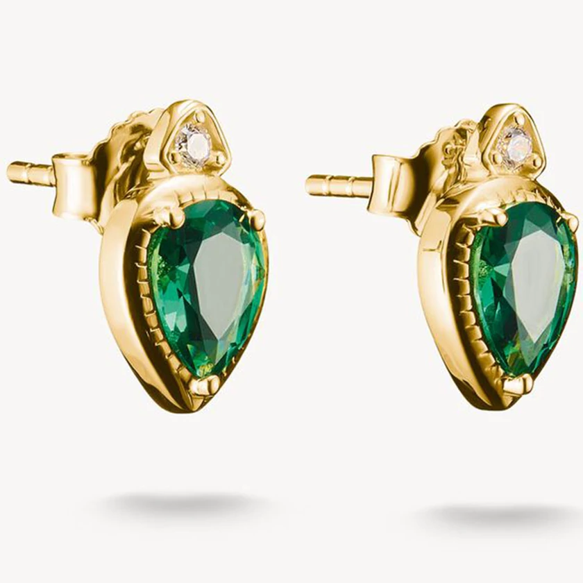 Thomas Sabo elyndra zöld csepp aranyozott fülbevaló - H2333-971-6
