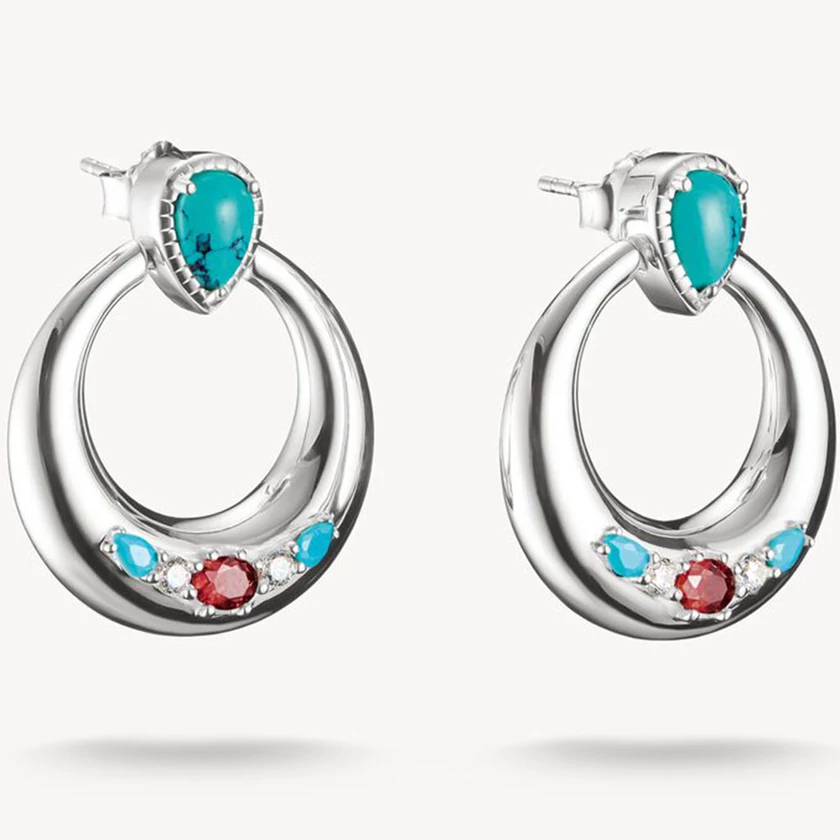 Thomas Sabo színes köves ezüst kör fülbevaló - H2335-405-7