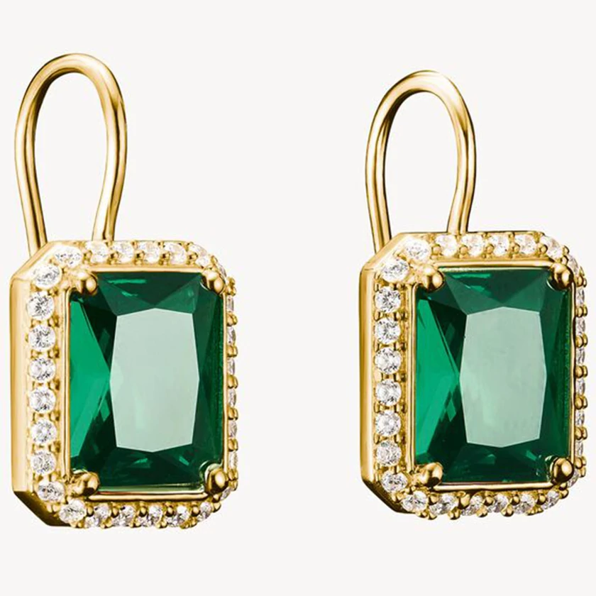 Thomas Sabo zöld köves aranyozott fülbevaló - H2338-971-6