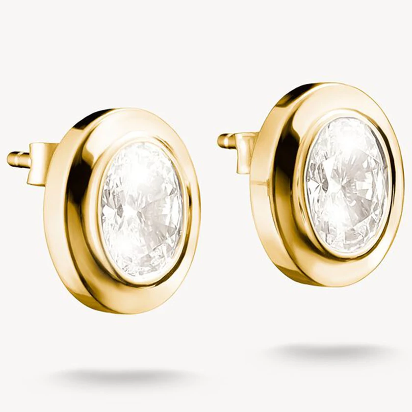 Thomas Sabo ovális köves aranyozott fülbevaló - H2342-414-14