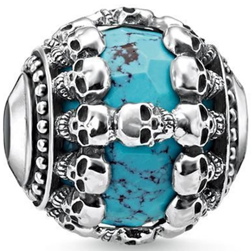 Thomas Sabo türkiz karma gyöngy koponyákkal - K0274