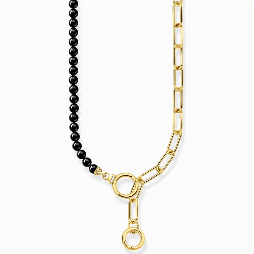 Thomas Sabo aranyozott ónix gyöngyös nyaklánc - KE2193-177-11-L47V