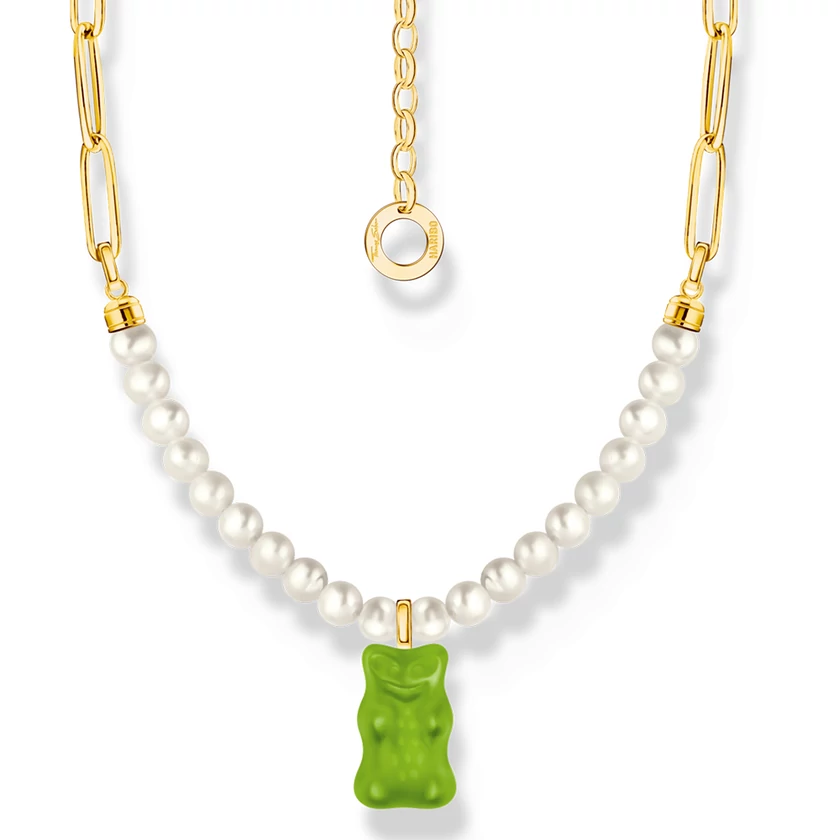 Thomas Sabo x HARIBO zöld gumimaci & gyöngy arany nyaklánc - KE2207-430-6-L45V