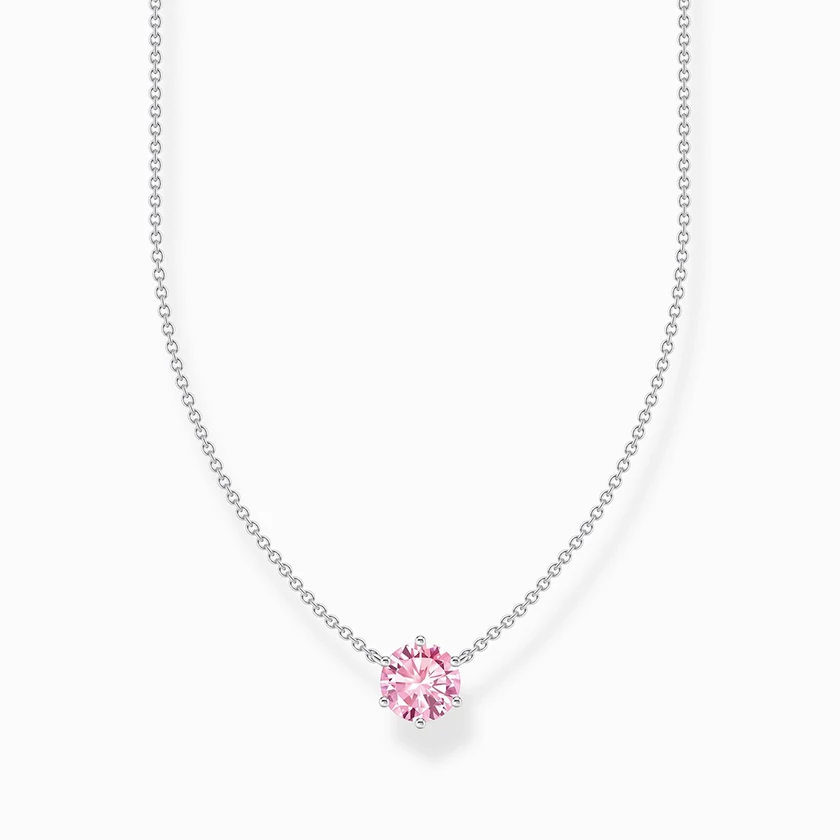 Thomas Sabo rózsaszín cirkónia medálos ezüst nyaklánc - KE2210-051-9-L45V