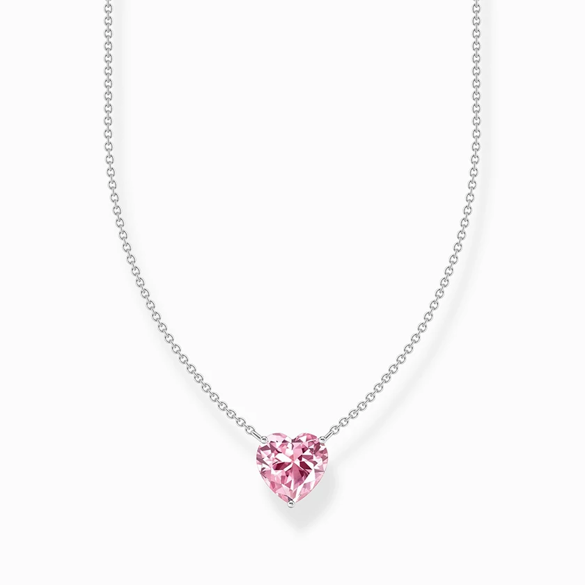 Thomas Sabo ezüst nyaklánc rózsaszín szív cirkóniával - KE2211-051-9-L45V