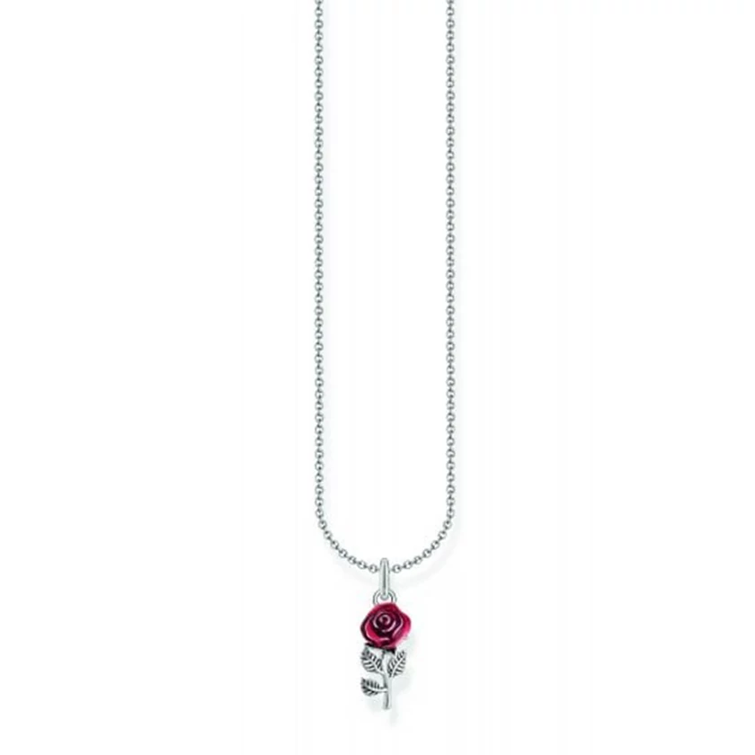 Thomas Sabo ezüst nyaklánc piros rózsa medállal - KE2219-664-10-L45V