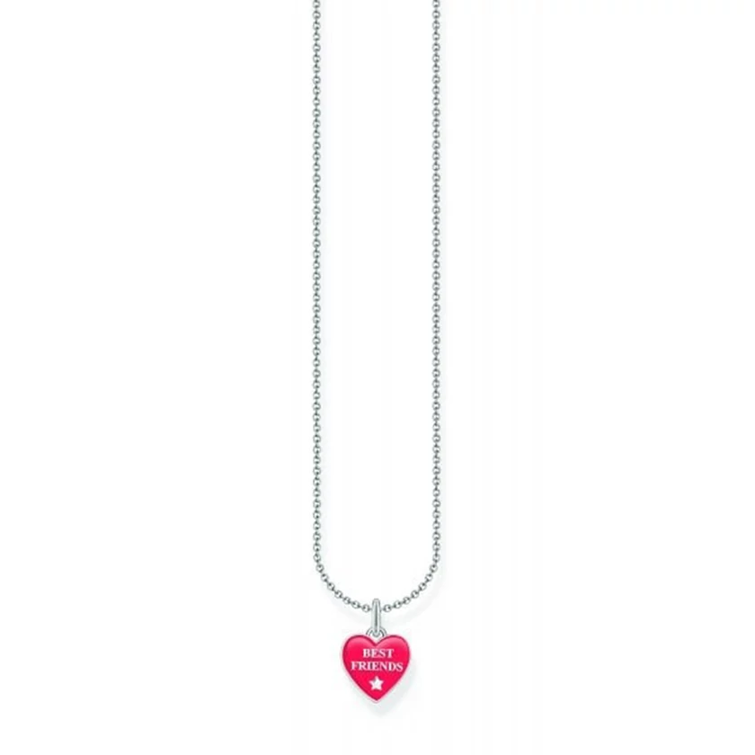 Thomas Sabo ezüst nyaklánc pink "Best Friends" szív medállal - KE2237-007-10-L45V
