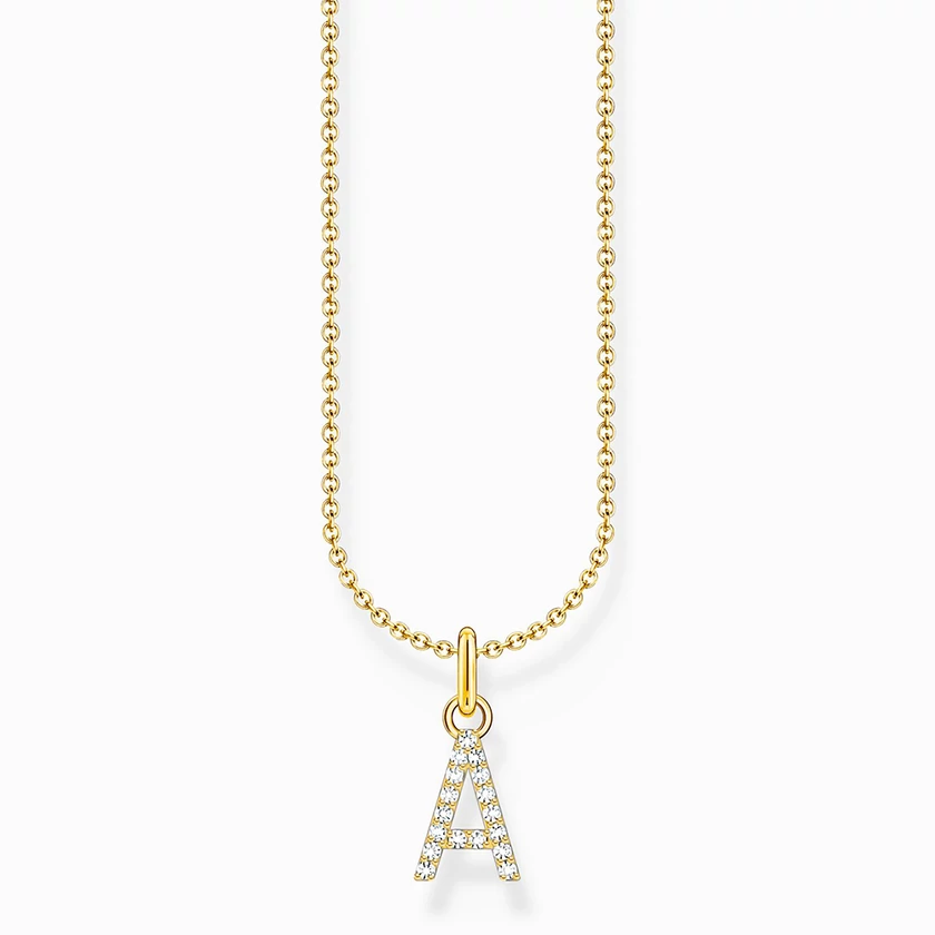 Thomas Sabo aranyozott nyaklánc "A" betű medállal - KE2240-414-14-L45V
