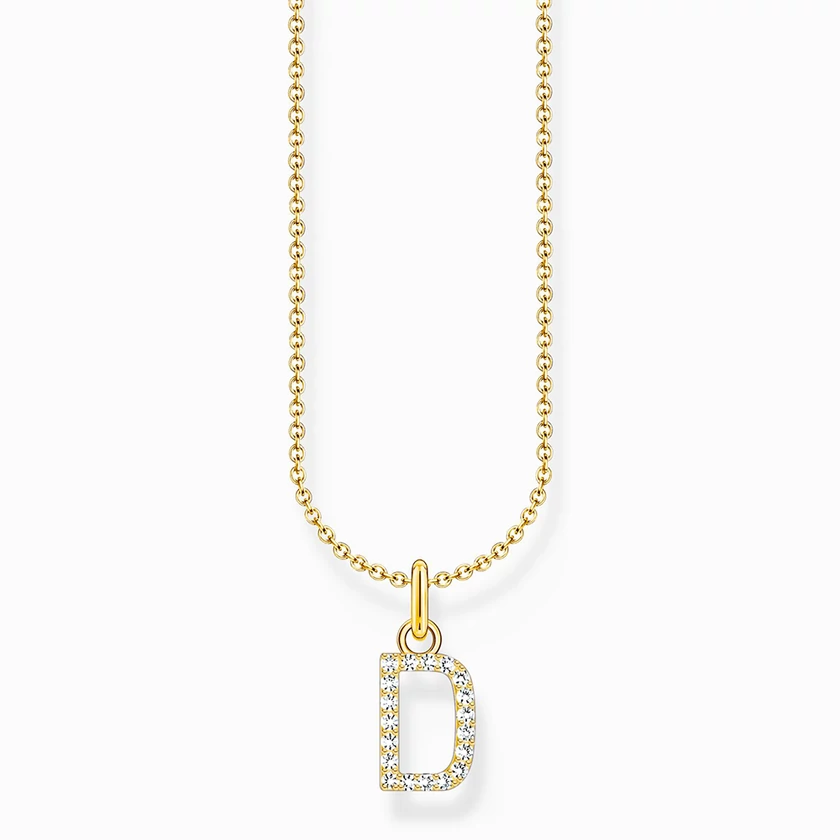 Thomas Sabo aranyozott nyaklánc "D" betű medállal - KE2243-414-14-L45V