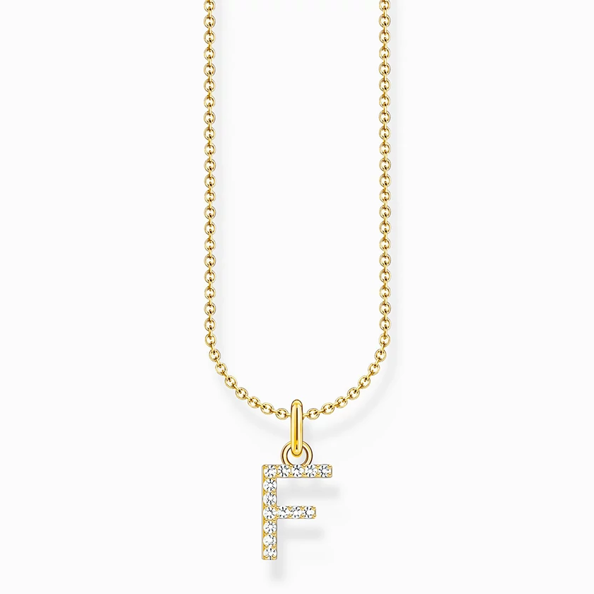 Thomas Sabo aranyozott nyaklánc "F" betű medállal - KE2245-414-14-L45V