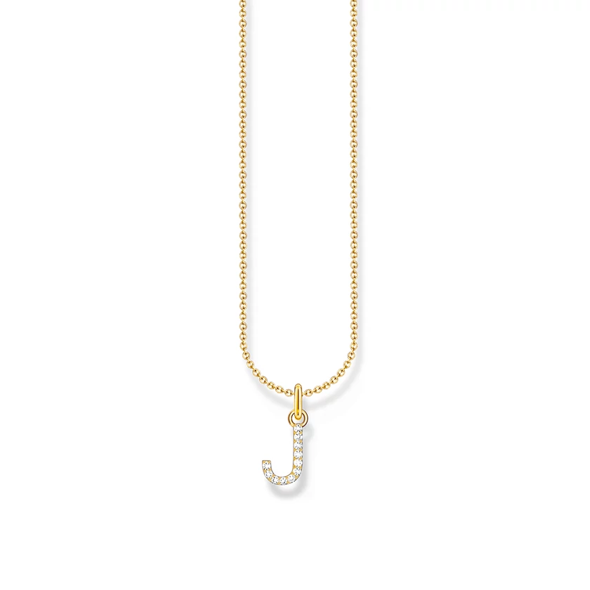 Thomas Sabo aranyozott nyaklánc "J" betű medállal - KE2249-414-14-L45V