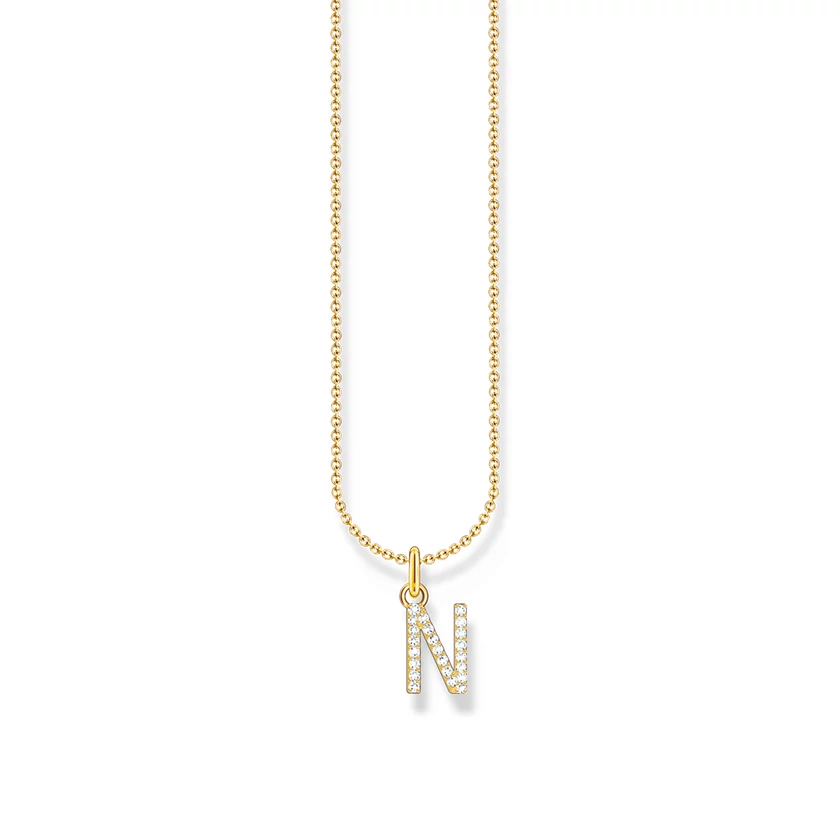 Thomas Sabo aranyozott nyaklánc "N" betű medállal - KE2253-414-14-L45V