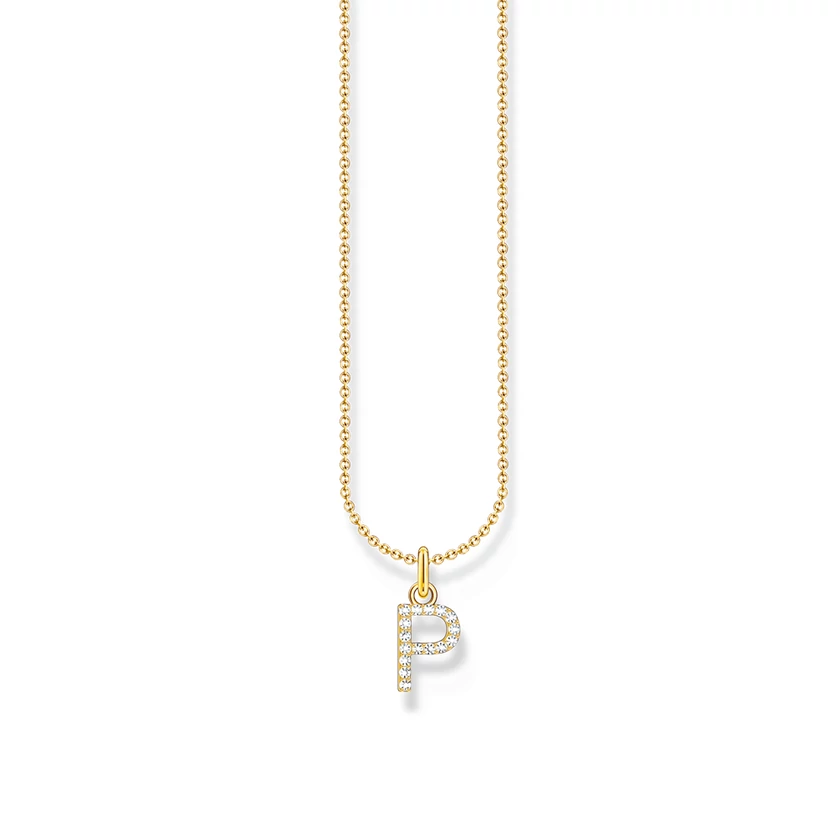 Thomas Sabo aranyozott nyaklánc "P" betű medállal - KE2255-414-14-L45V