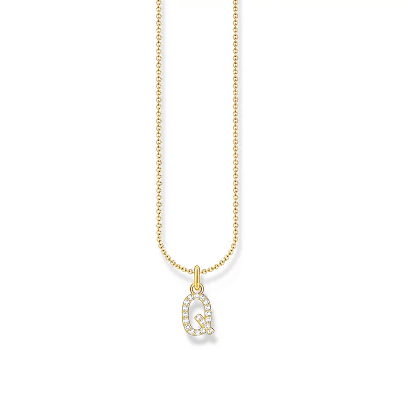 Thomas Sabo aranyozott nyaklánc "Q" betű medállal - KE2256-414-14-L45V