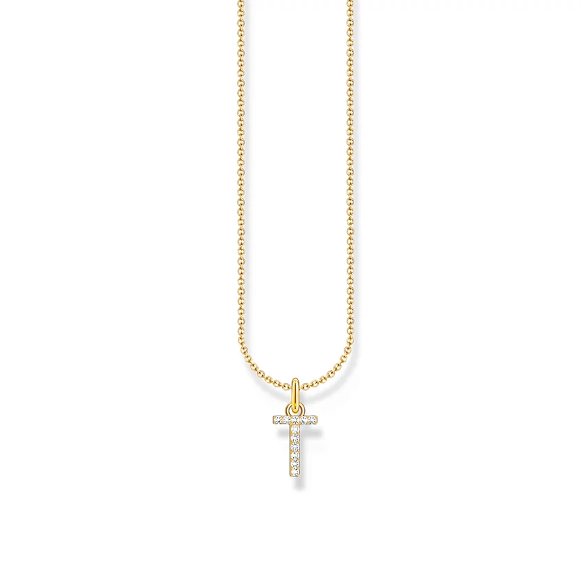 Thomas Sabo aranyozott nyaklánc "T" betű medállal - KE2259-414-14-L45V
