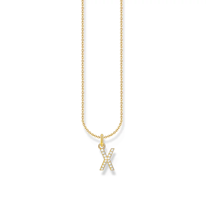 Thomas Sabo aranyozott nyaklánc "X" betű medállal - KE2263-414-14-L45V