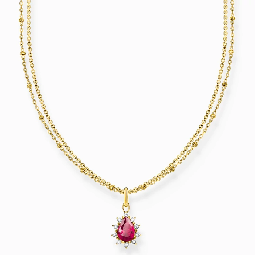 Thomas Sabo aranyozott vörös zafír nyaklánc - KE2294-995-10-L45V