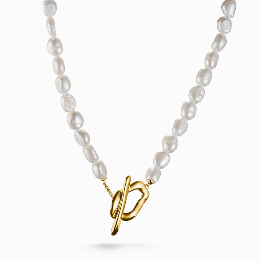 Thomas Sabo sárga arany kapcsos gyöngy nyaklánc - KE2320-430-14-L45 - Natural Beauty