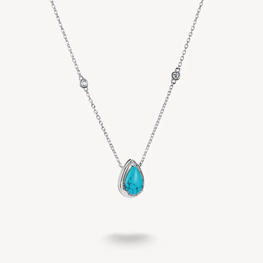 Thomas Sabo elyndra türkiz csepp köves ezüst nyaklánc - KE2331-405-17