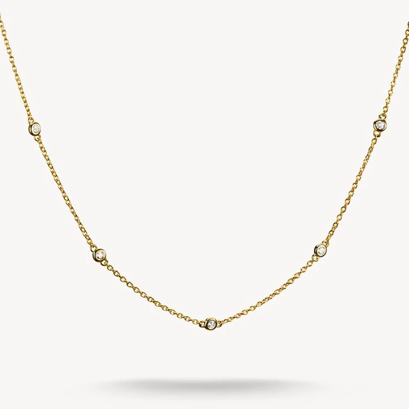 Thomas Sabo aranyozott nyaklánc cirkónia kövekkel - KE2340-414-14