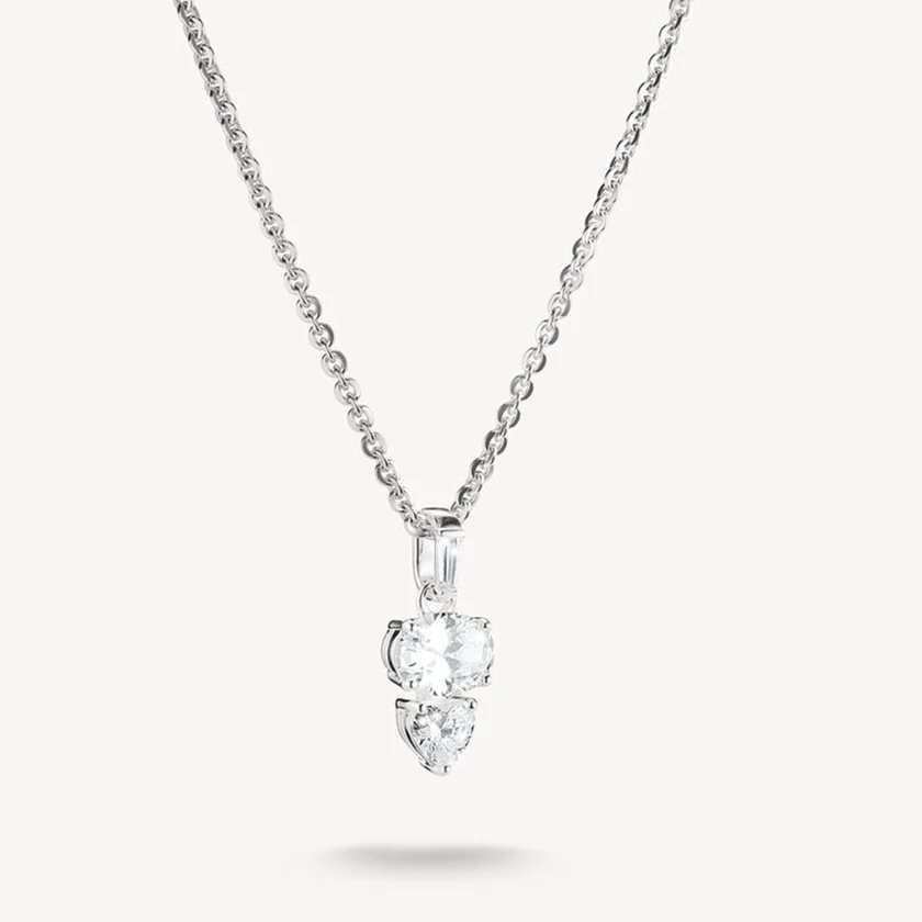 Thomas Sabo áttetsző ovális és szív cirkónia ezüst nyaklánc - KE2363-051-14