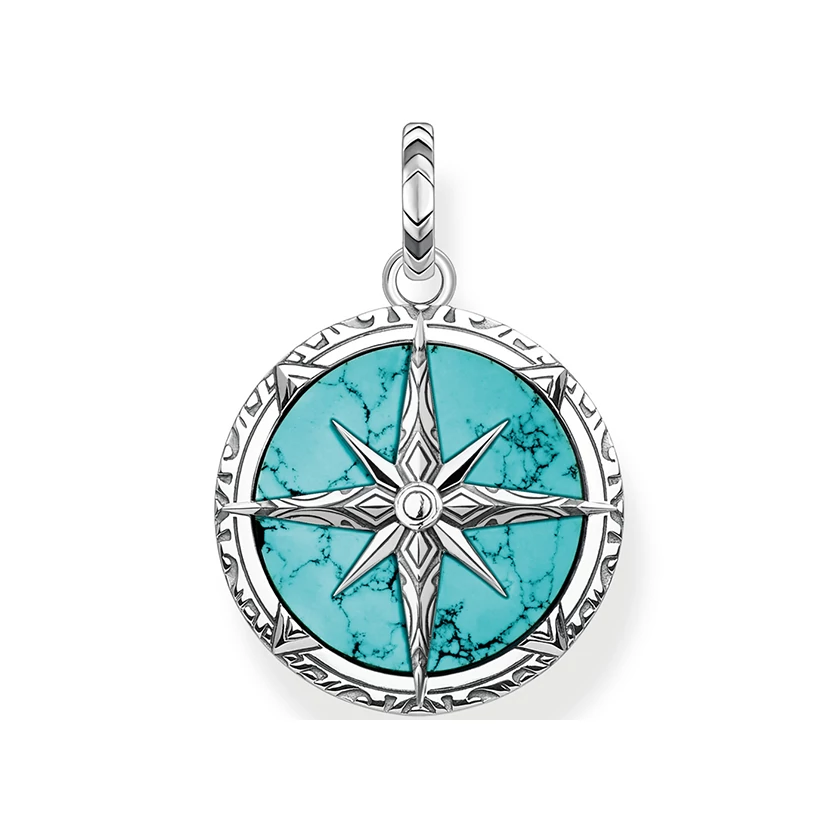 Thomas Sabo türkiz iránytű medál - PE833-878-17