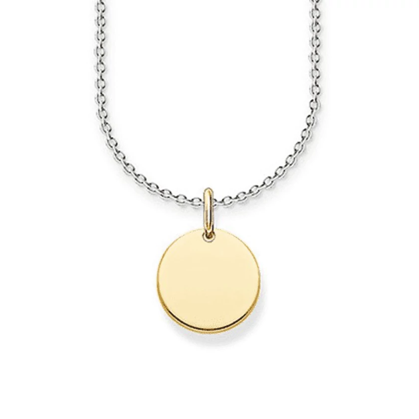 Thomas Sabo aranyozott kerek medálos ezüst nyaklánc - SCKE150269