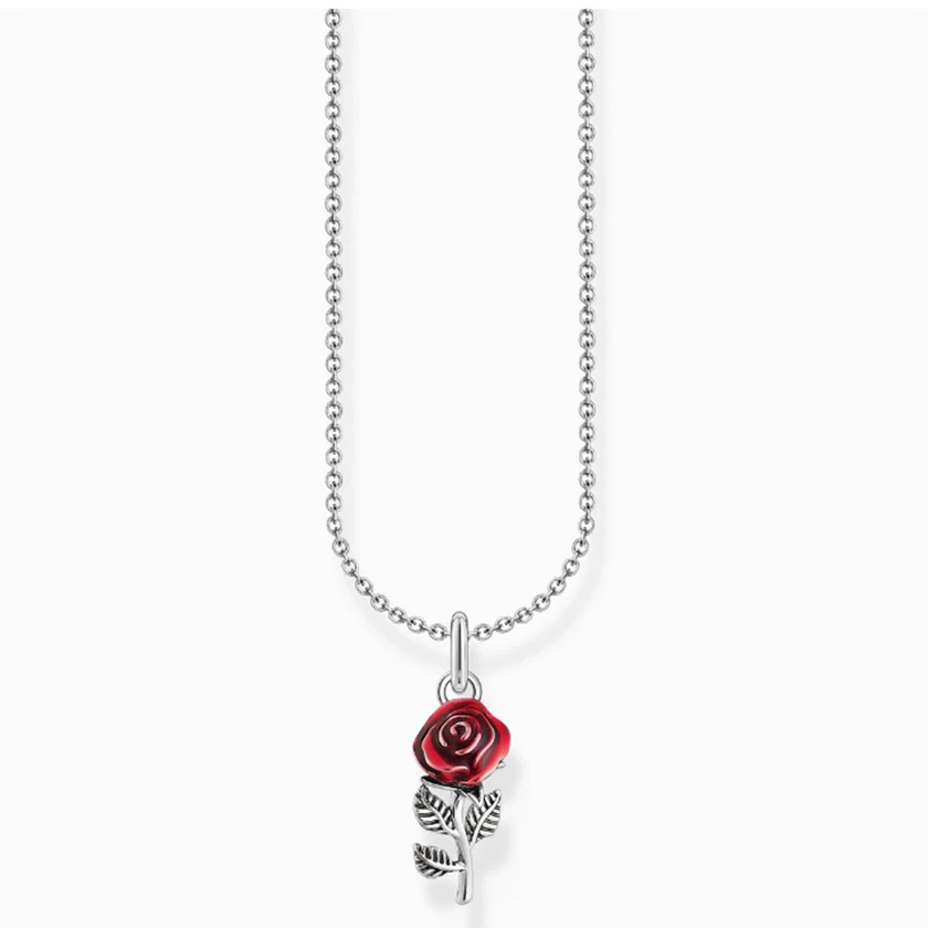 Thomas Sabo ezüst nyaklánc piros rózsa medállal - SCKE150345