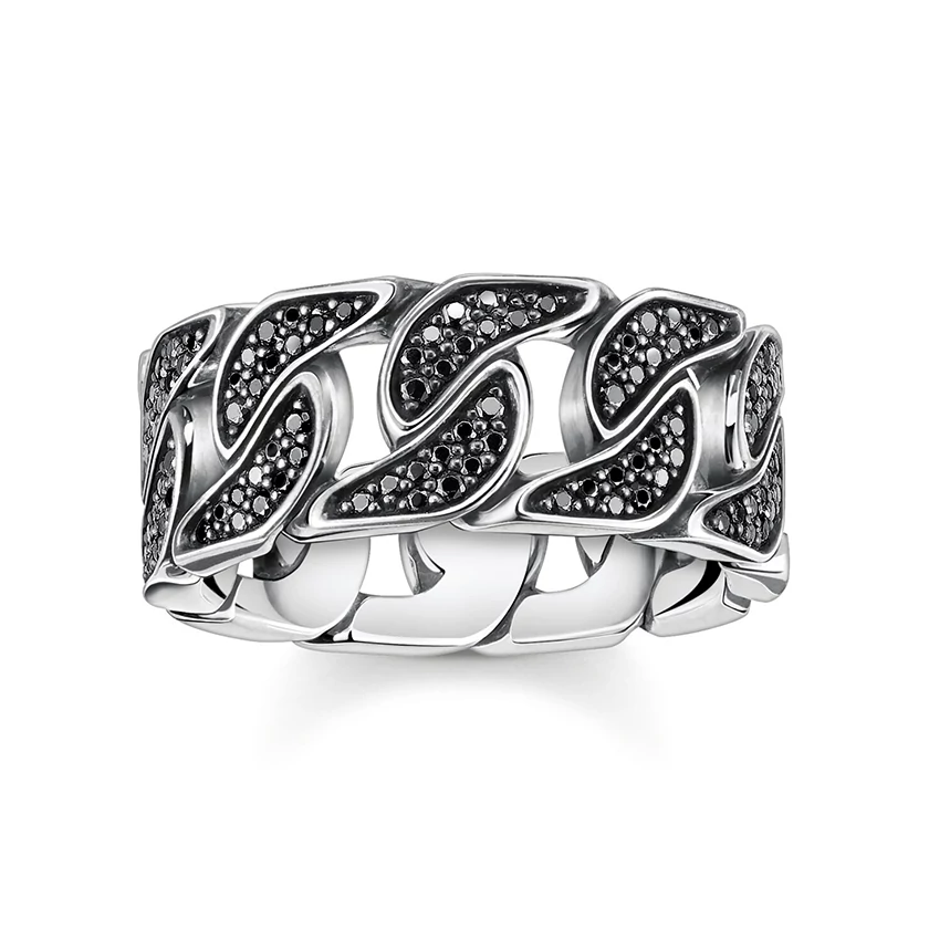 Thomas Sabo unisex gyűrű fekete kövekkel  - TR1932-643-11-54