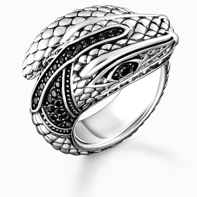 Thomas Sabo ezüst kígyógyűrű fekete cirkóniával - TR1964-643-11-54