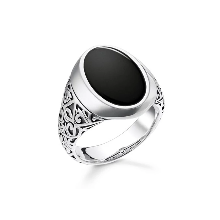 Thomas Sabo ezüst fekete pecsétgyűrű - TR2242-698-11-50
