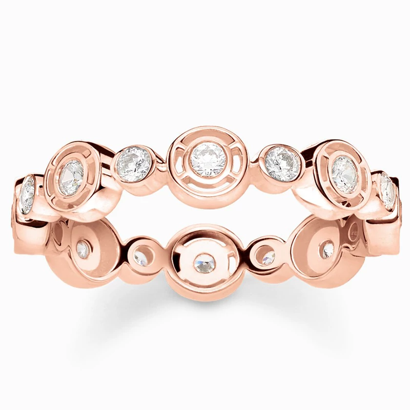 Thomas Sabo rozé arany gyűrű fehér kövekkel - TR2256-416-14-52