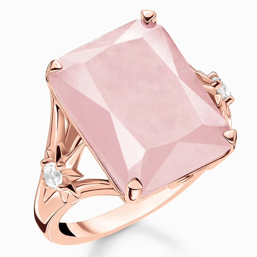 Thomas Sabo rózsaszín köves rozé arany gyűrű - TR2261-417-9-48