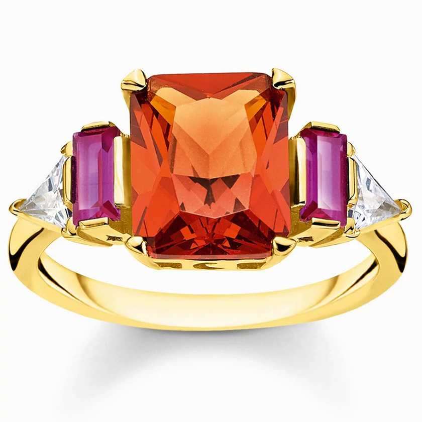 Thomas Sabo színes nagy köves arany gyűrű - TR2262-488-7-62