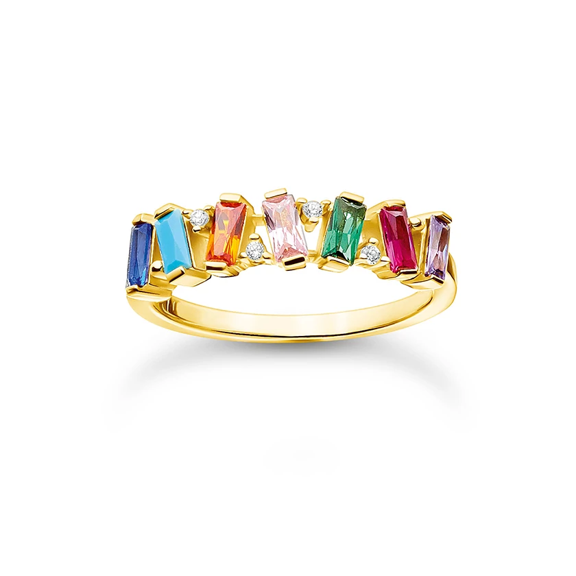Thomas Sabo sárga arany multicolor gyűrű - TR2346-488-7-52